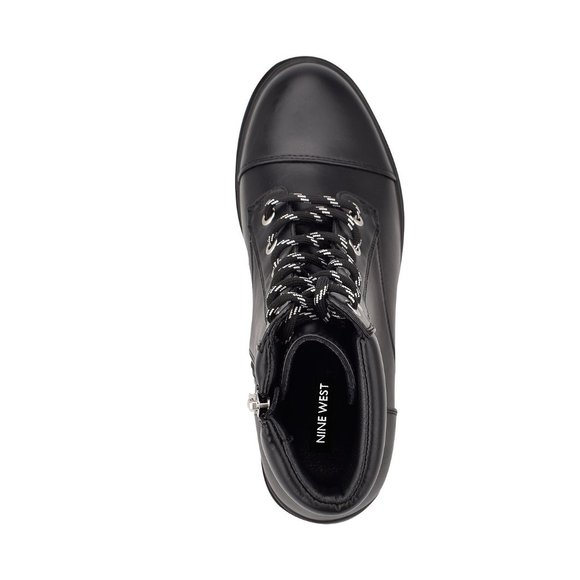 Nine West Women's Quenton Lace-Up Heeled Combat Booties Black Size 9.5M B4HP - Picture 4 of 5